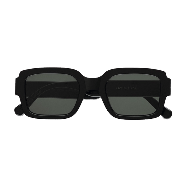 Apollo / Black Acetate & Green Solid Lens - Shade Files